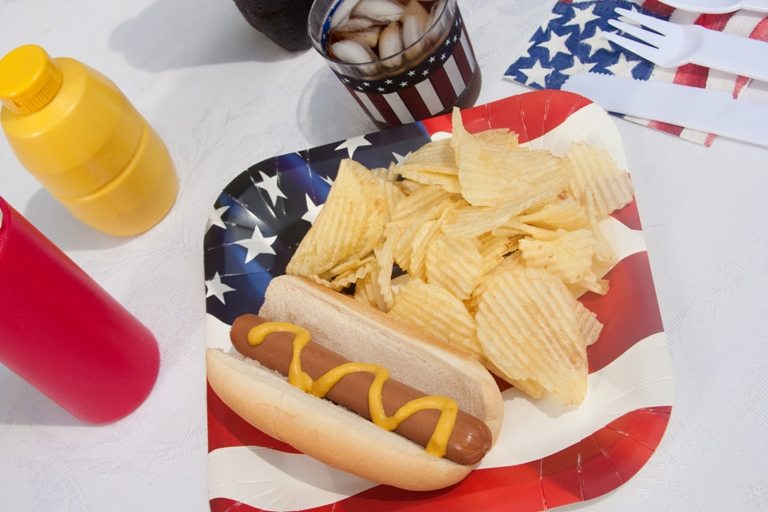 4th Of July Hotdog Meal © Depositphotos