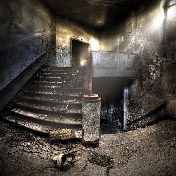 staircases in an abandoned complex