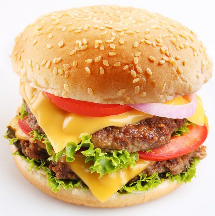 Cheeseburger on a white background