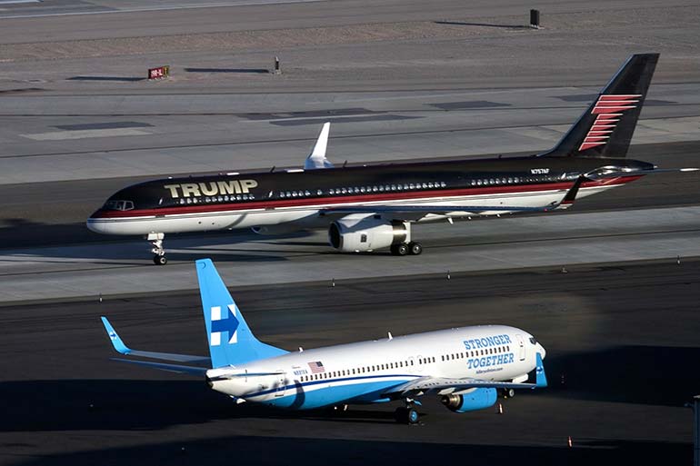 a year in pictures october-19-2016-the-planes-of-donald-trump-and-hillary-clinton