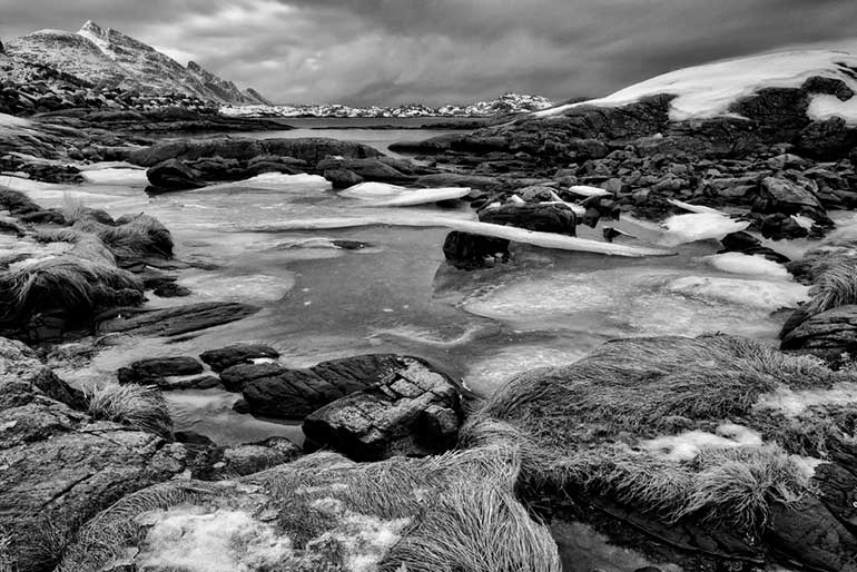 black and white landscape photography