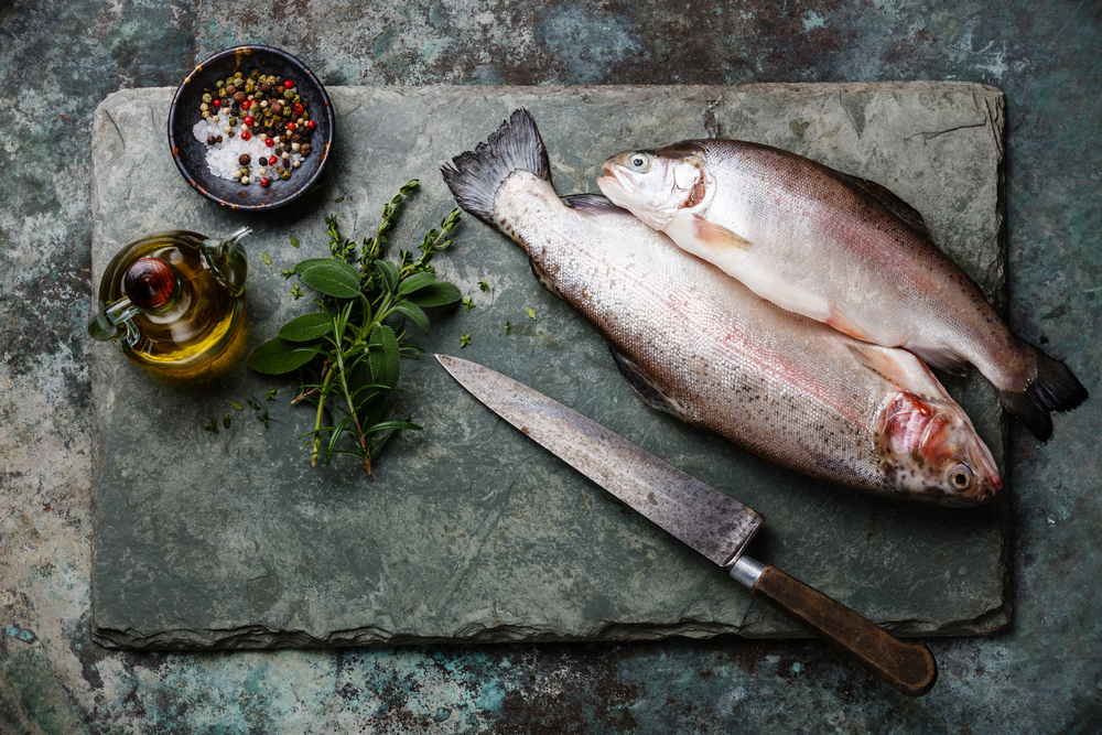 Raw uncooked Trout 