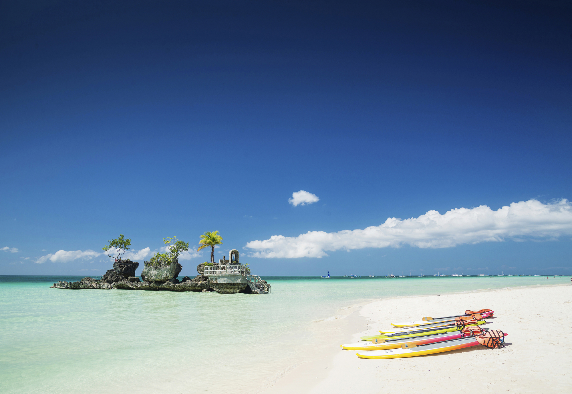 landscape background of tropical beach christian shrine