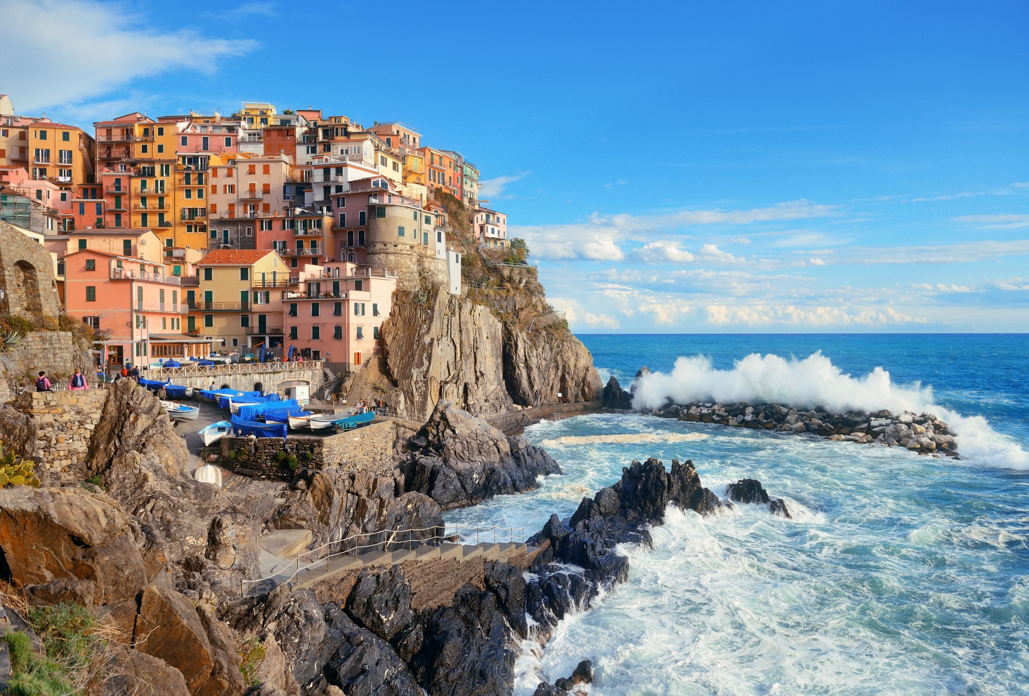 cliff in Cinque Terre, Italy stock photo