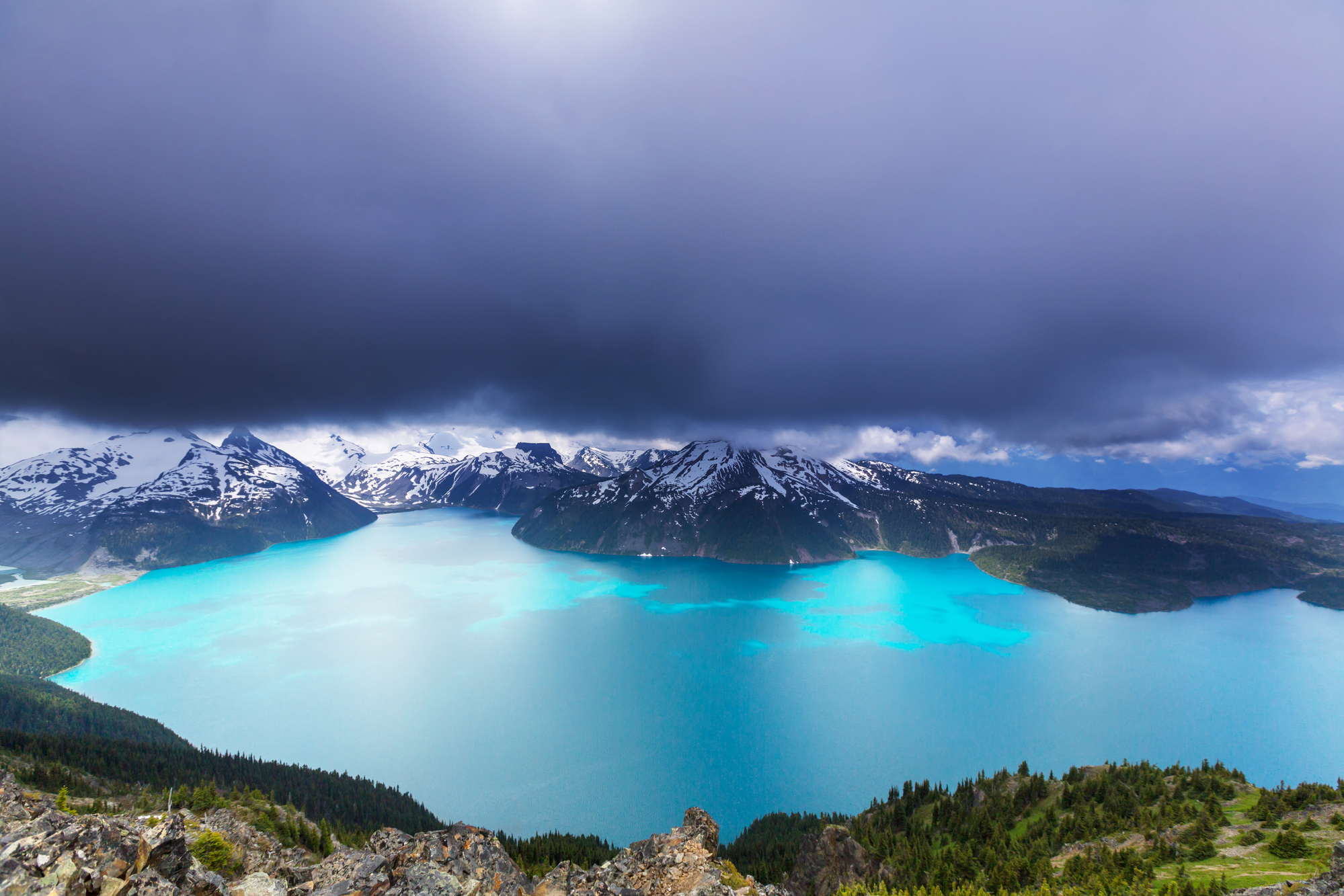 Hike on Garibaldi Lake stock image