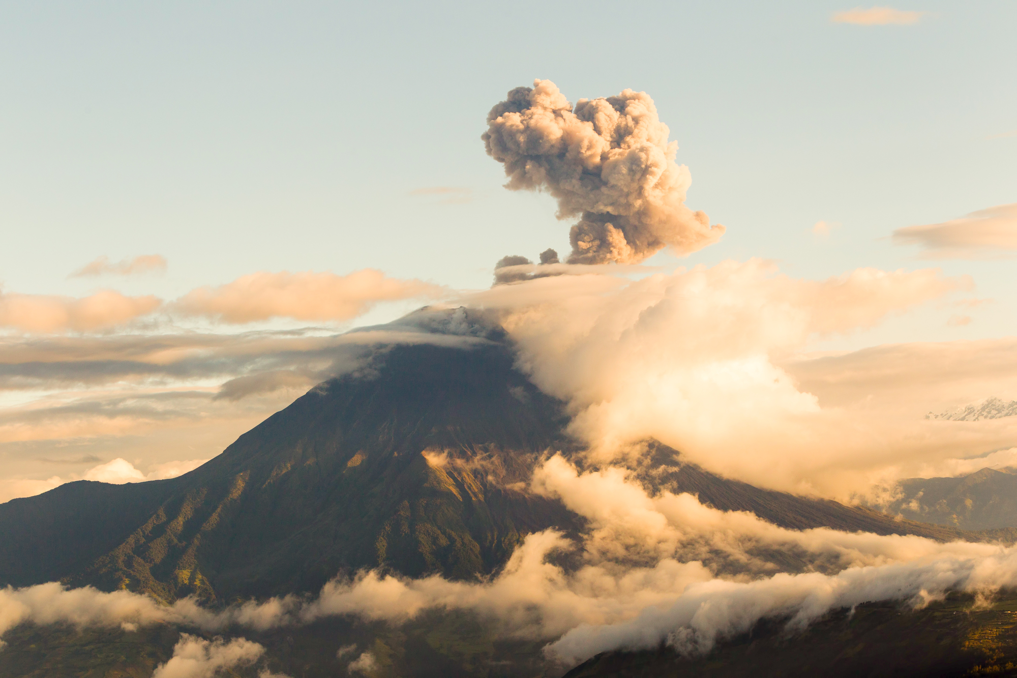 stock photo burning volcano