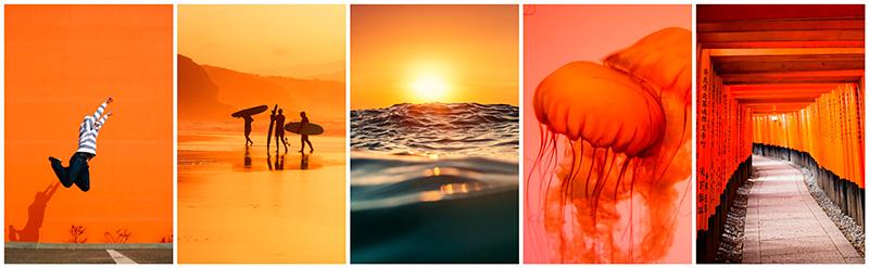 pantone's-flame-color-featured-collection-stock-photography