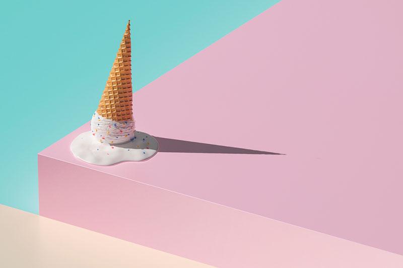 Egor Shkolnikov photography - ice cream melting on colorful background