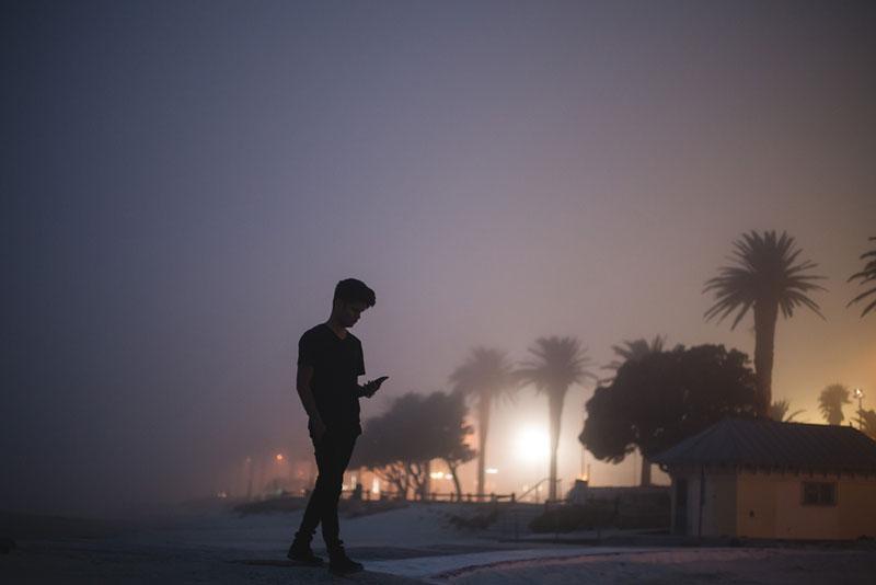 Just Govender photography man on misty beach