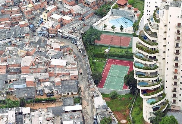 In one city in Brazil, this is the separation between the poor and wealthy