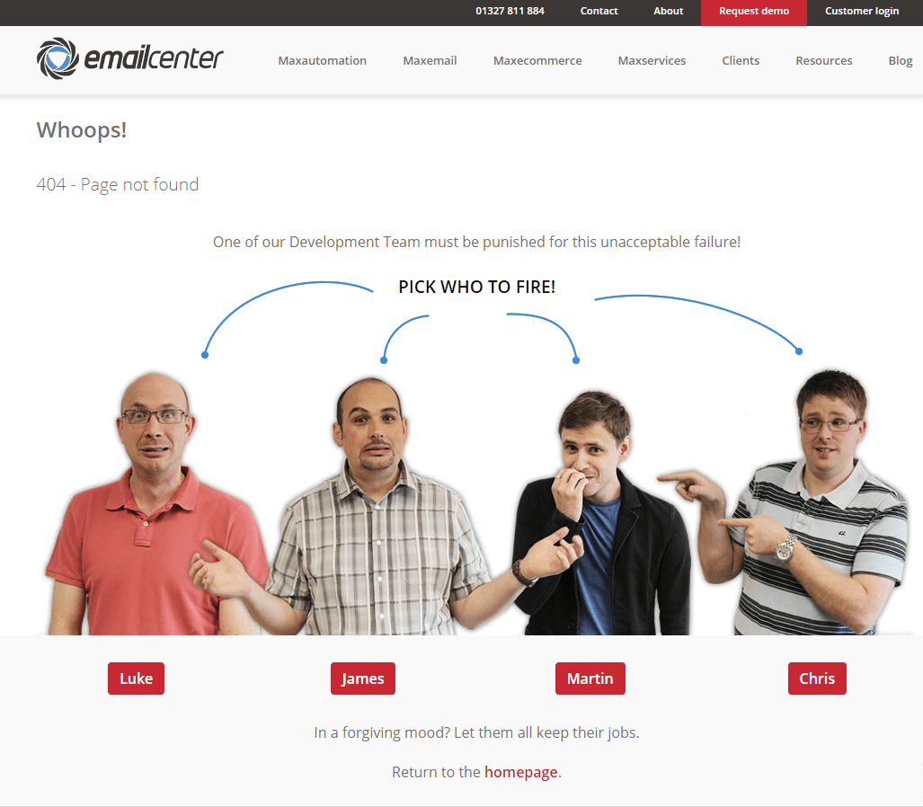 EmailCenterUk.com 404 error page