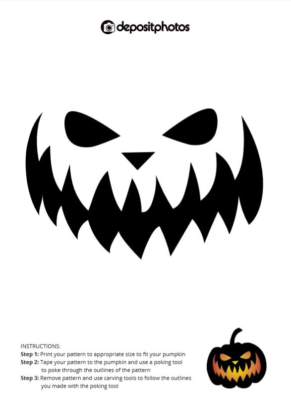 scary halloween pumpkin carving stencil 2018 depositphotos