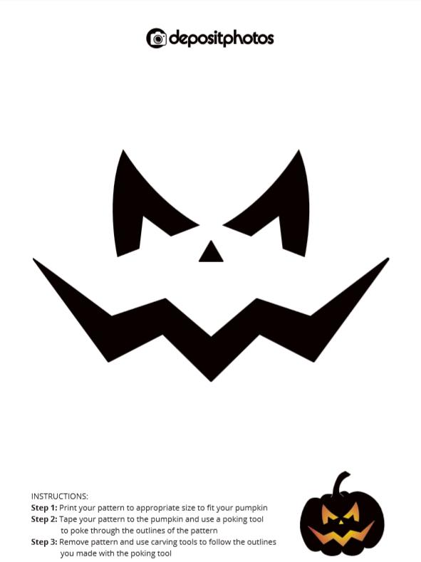 simple halloween pumpkin carving stencil 2018 depositphotos