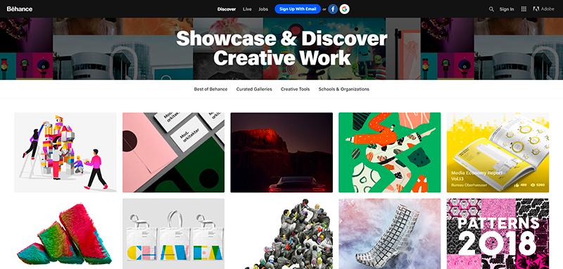 Behance is among top graphic design tools for inspiration and showcasing portfolios.