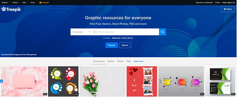 Freepik. One of the best free online graphic design tools for icons