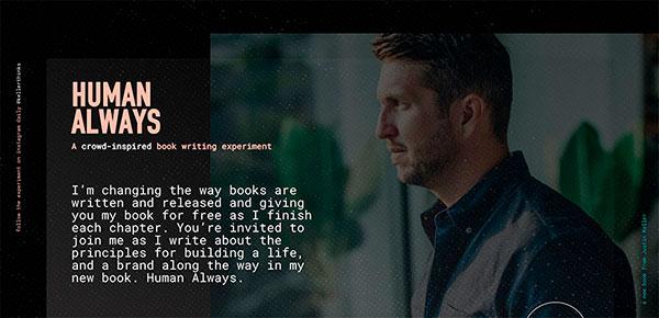 Inspirational Human-Always website for writer Justin Keller