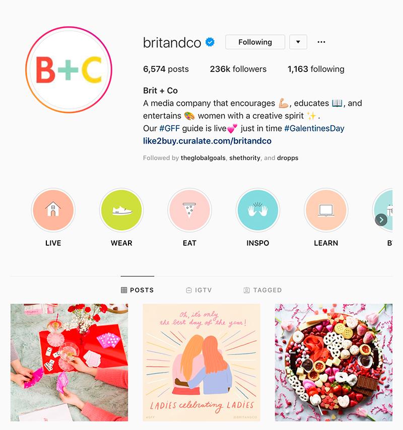 britandco-instagram-page