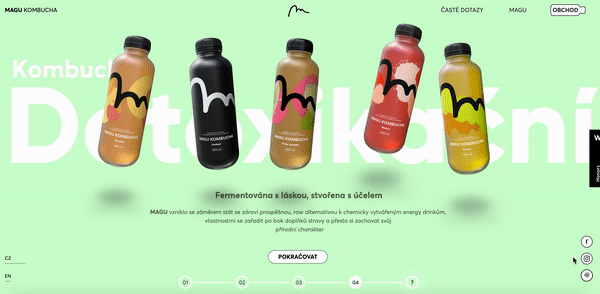 MAGU KOMBUCHA website design for inspiration