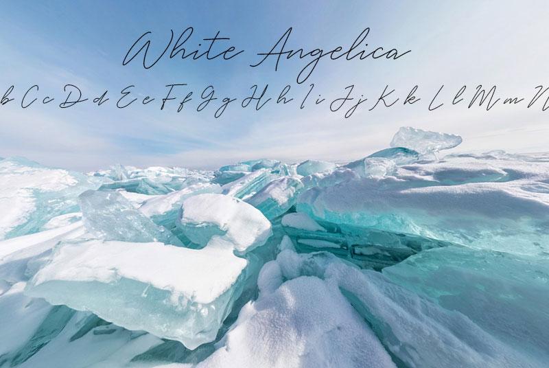 white angelica minimalist font