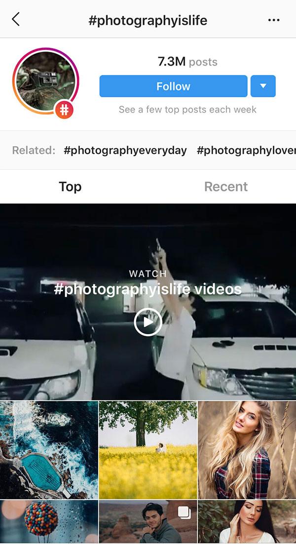 Instagram hashtags for photographers