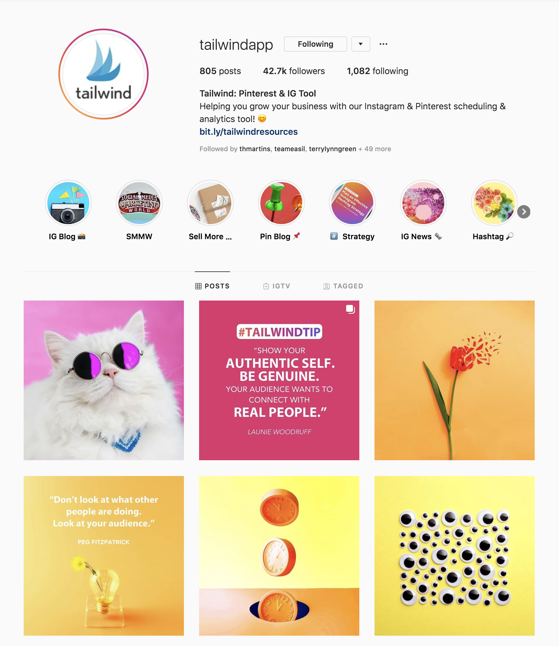 Tailwind Instagram Account