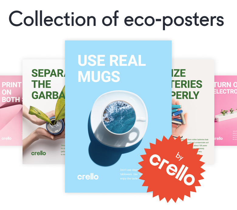 Series of eco-posters for the Crello template collection