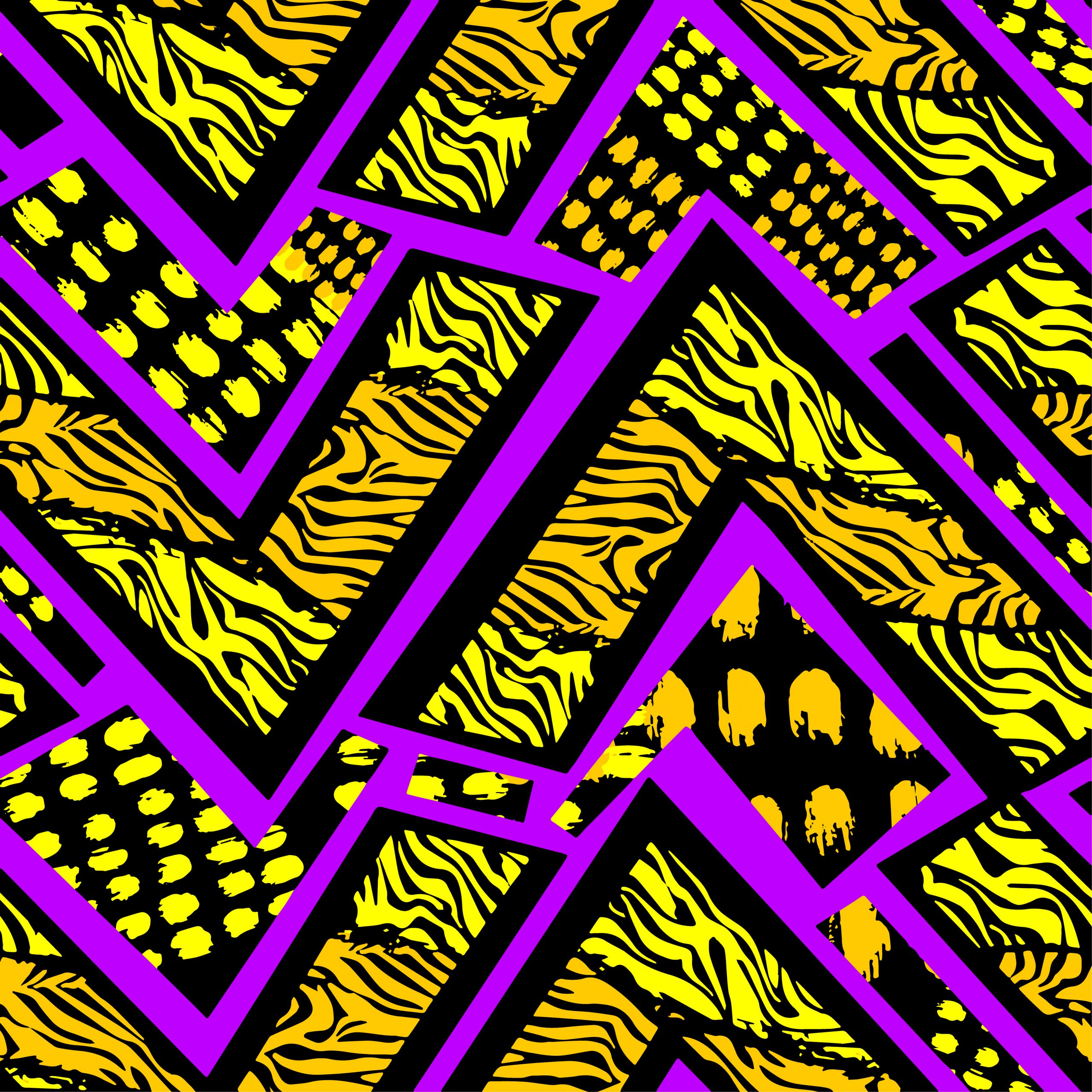 Bright yellow mixed with purple