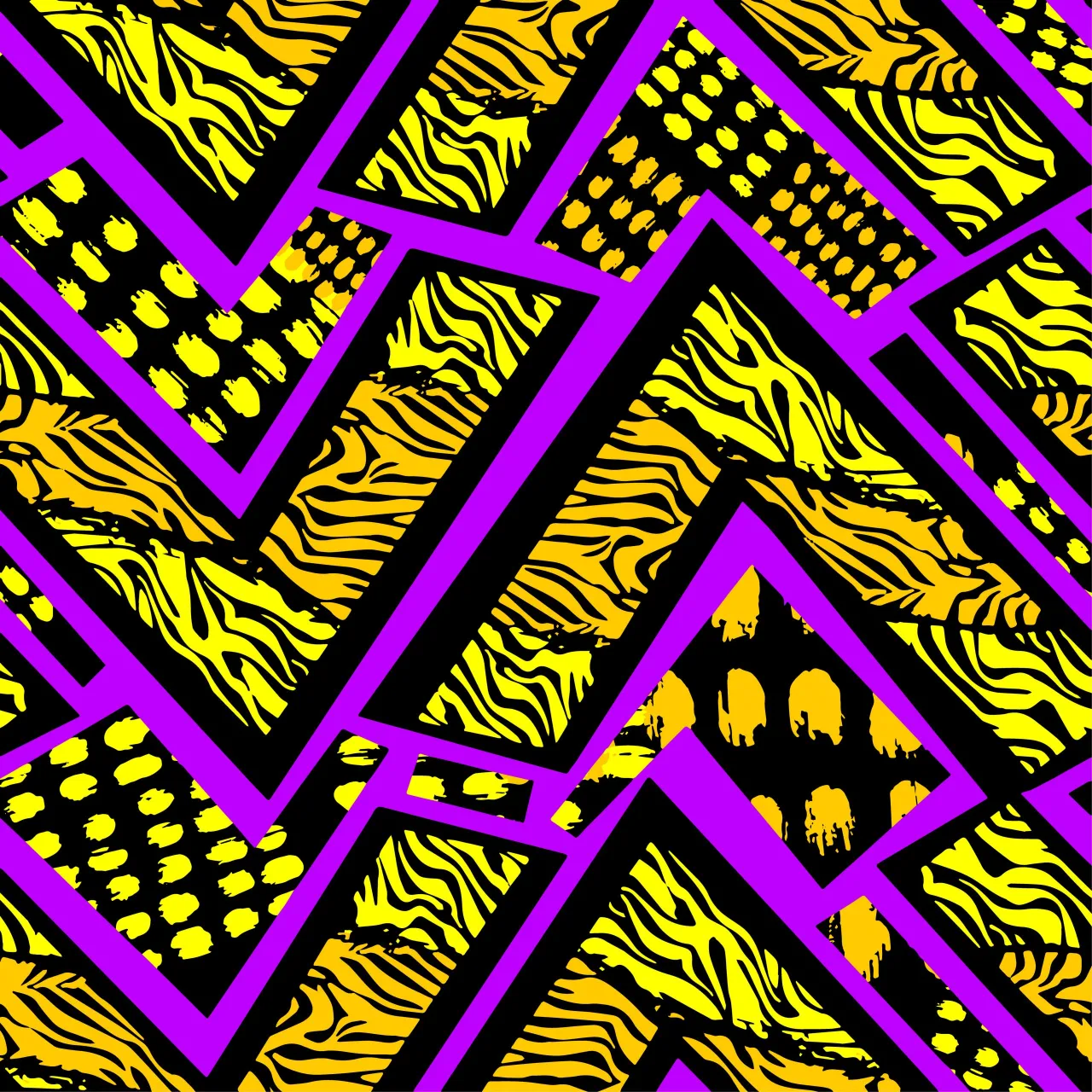 Bright yellow mixed with purple