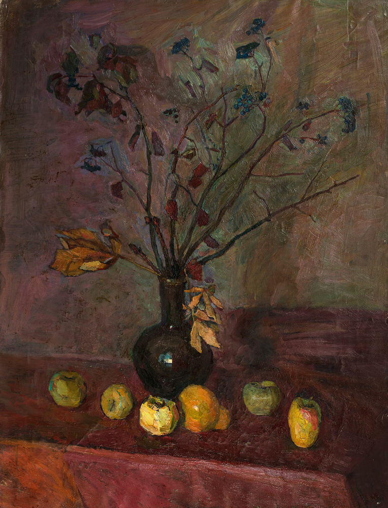 apples and flowers painting