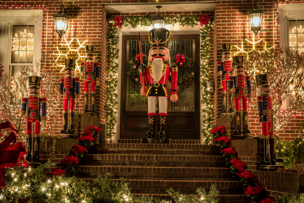 Christmas decorations of houses