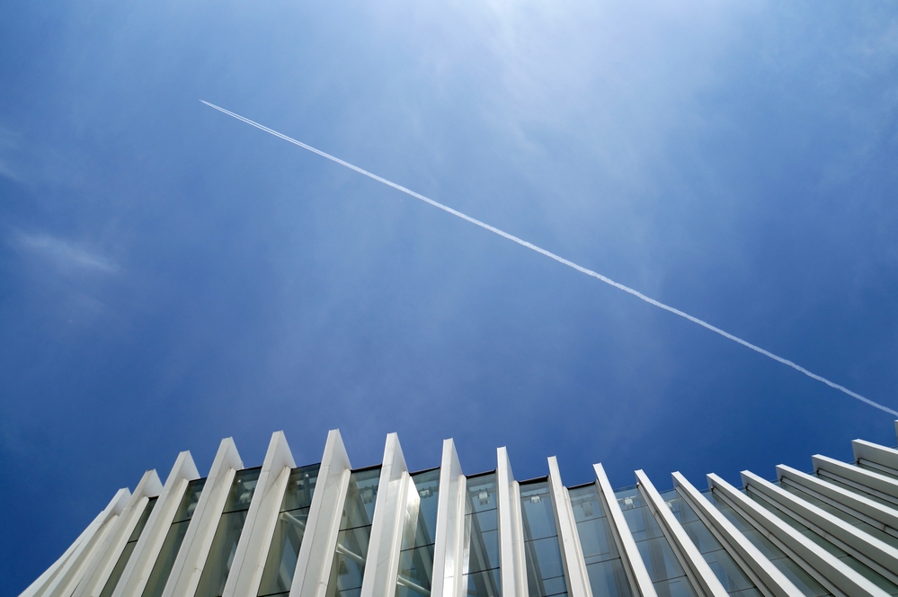 blu sky and building