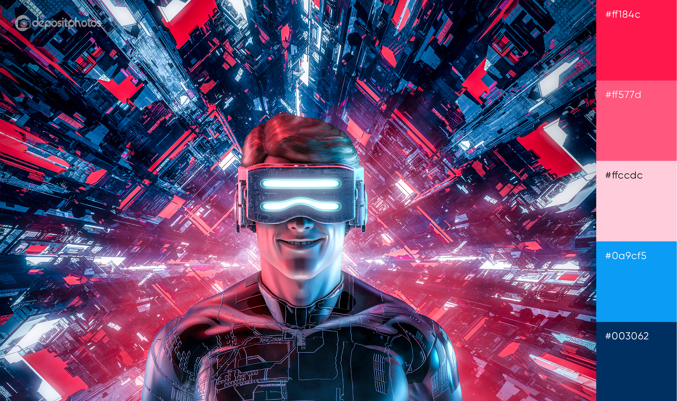 man in VR glasses