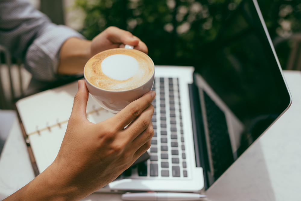 Freelancer working with laptop