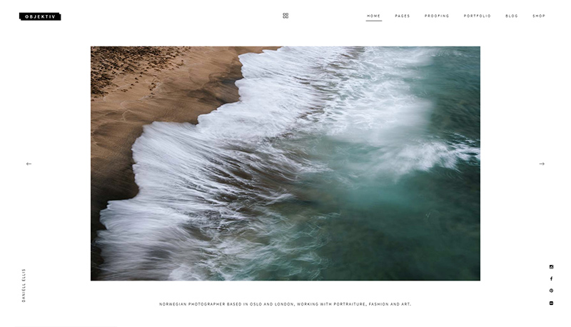 Objektiv photography website theme