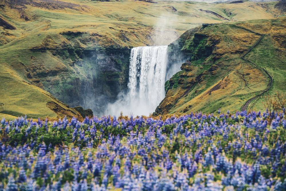 majestic Skogafoss Waterfall photo