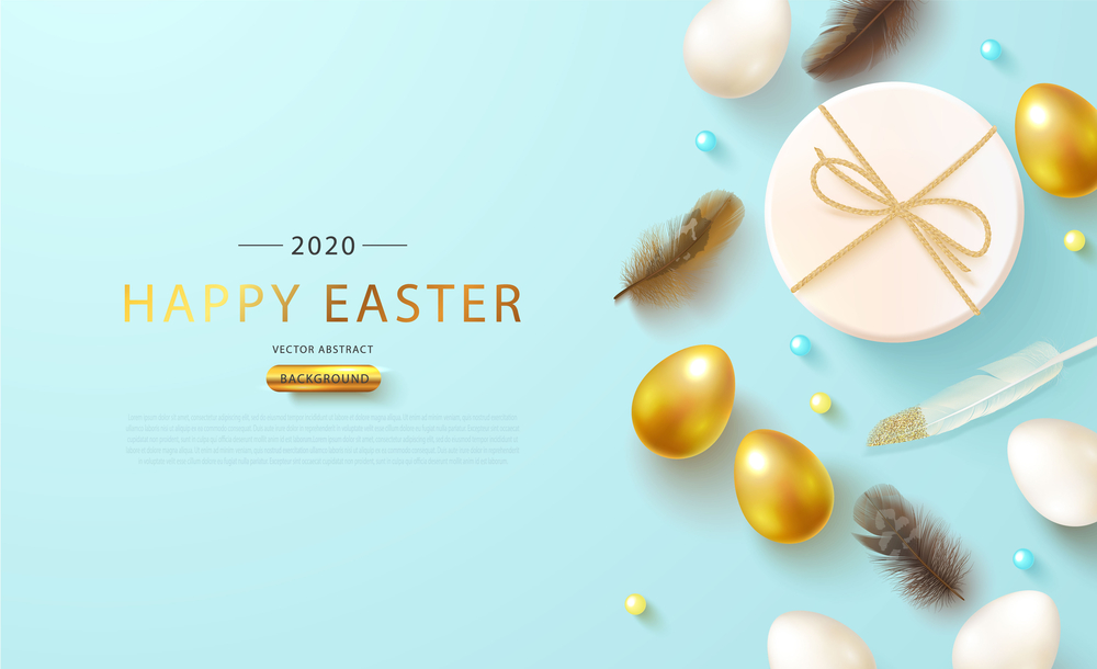 Happy Easter greeting web banner.