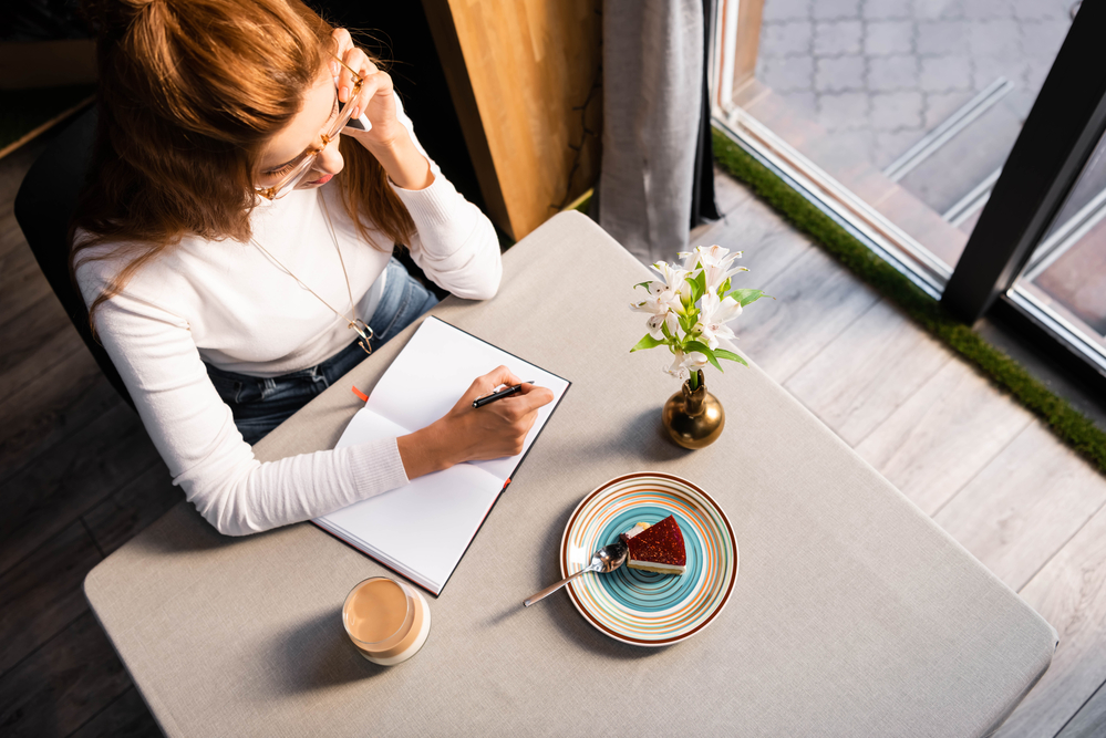 stock photo woman writing