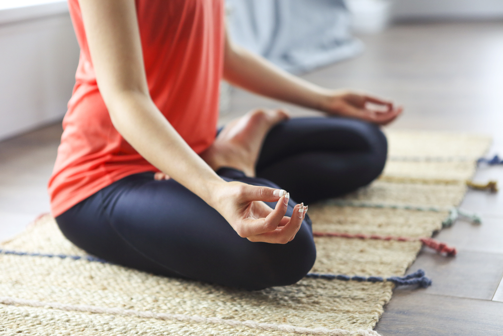 woman exercising stock photo