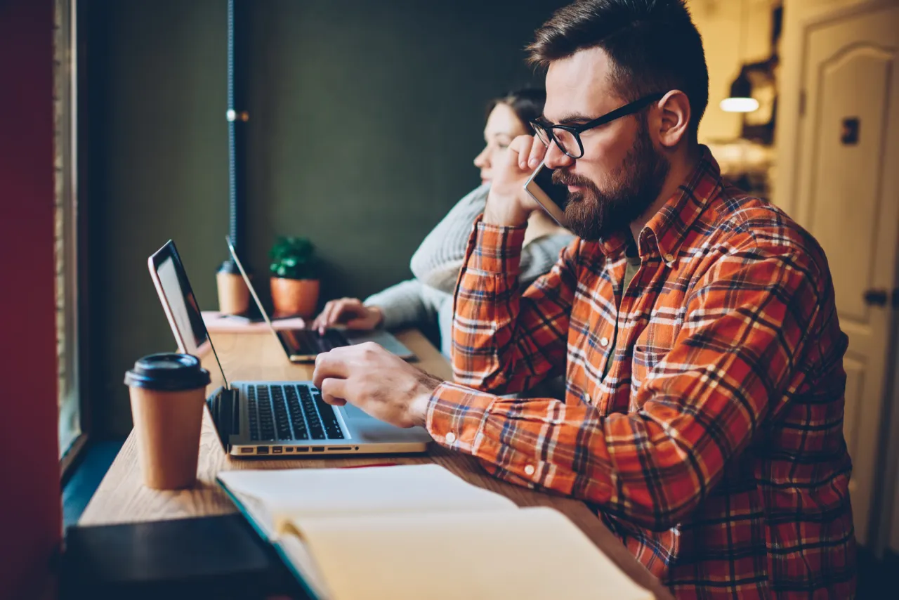 Pensive young man stock image