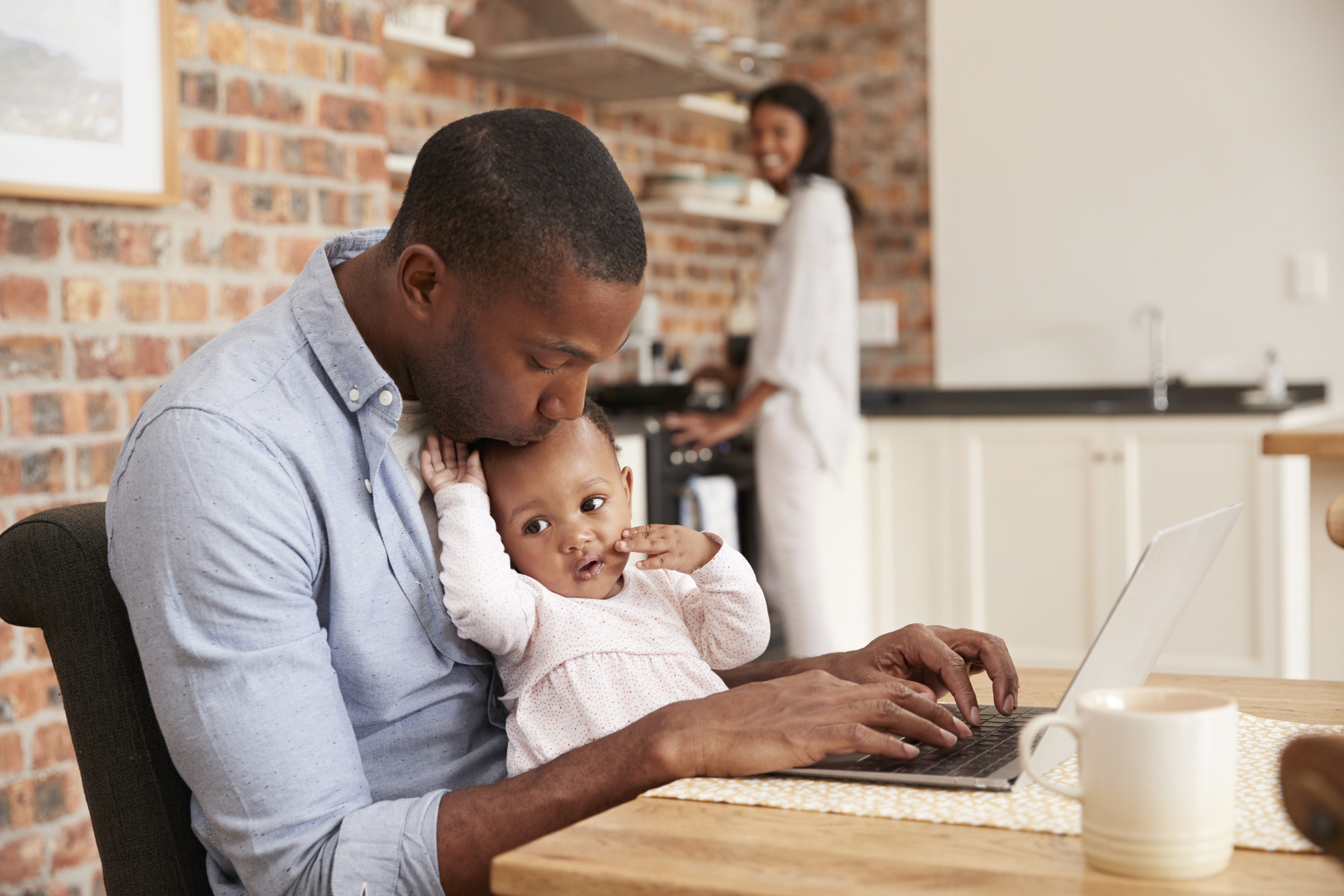 Father And Baby Daughter stock photo