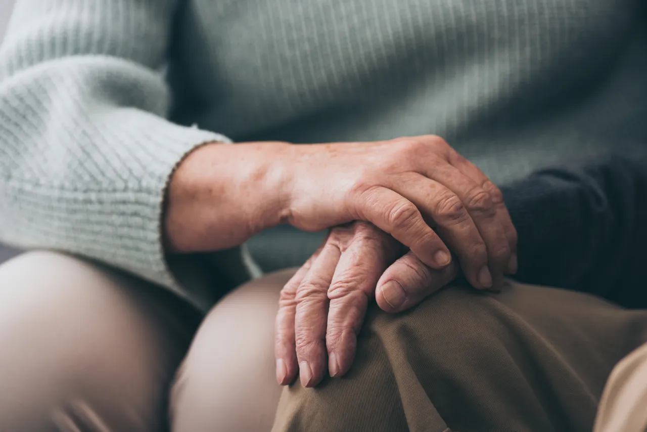 hand of a senior person stock photo