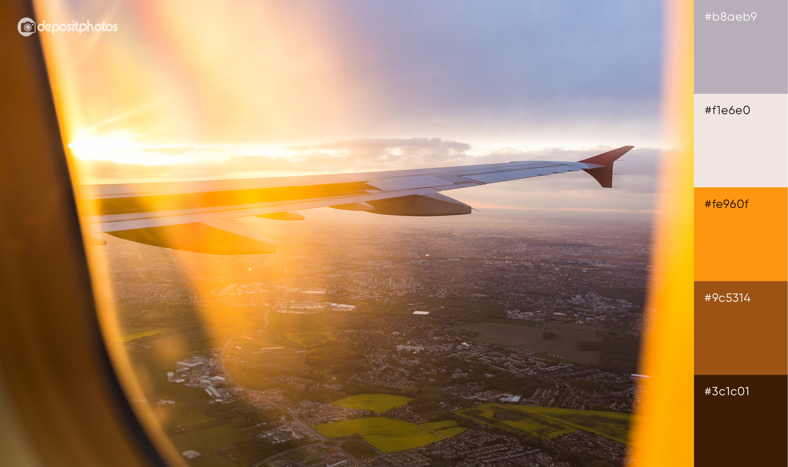 stock image of plane wing