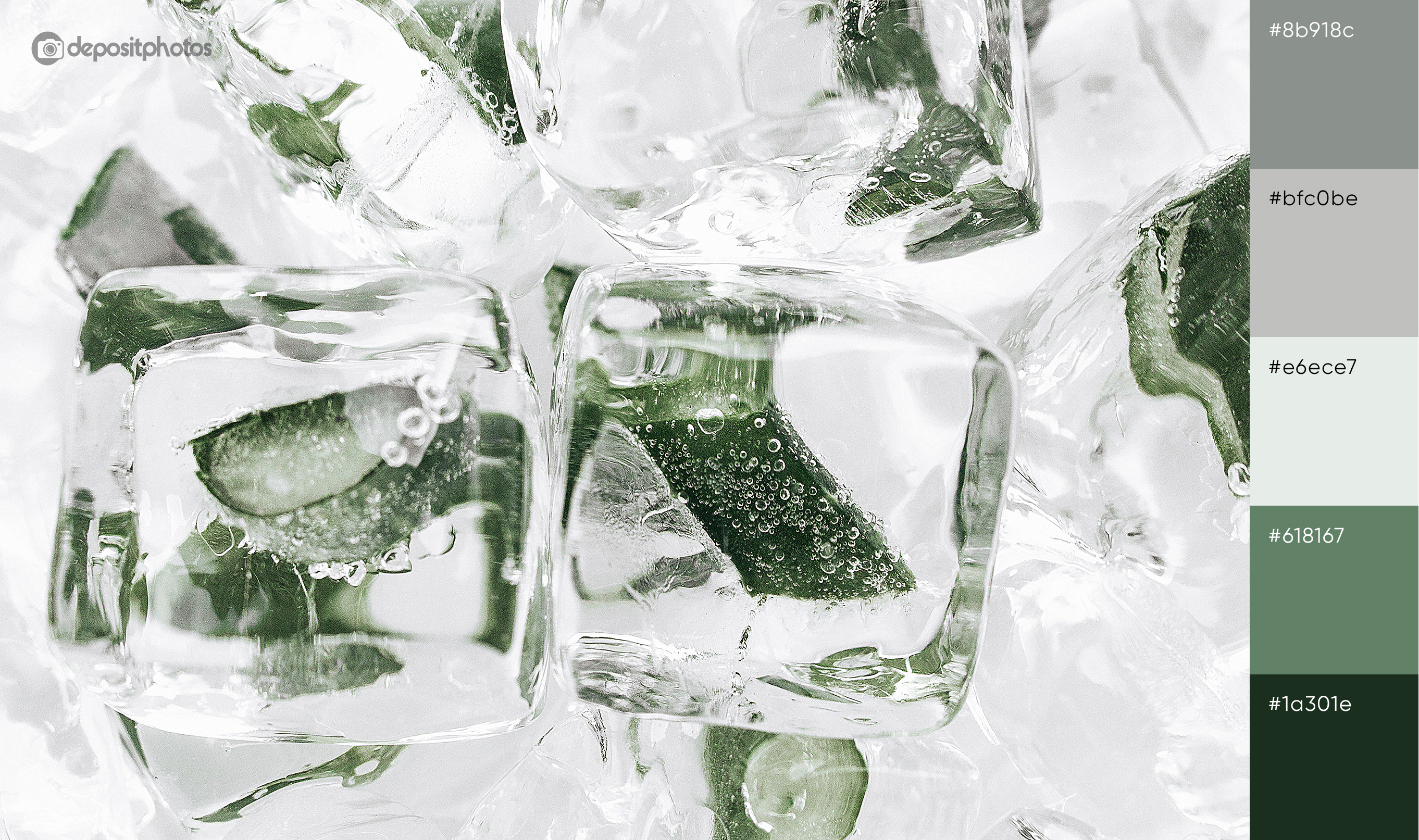 close up of ice cubes