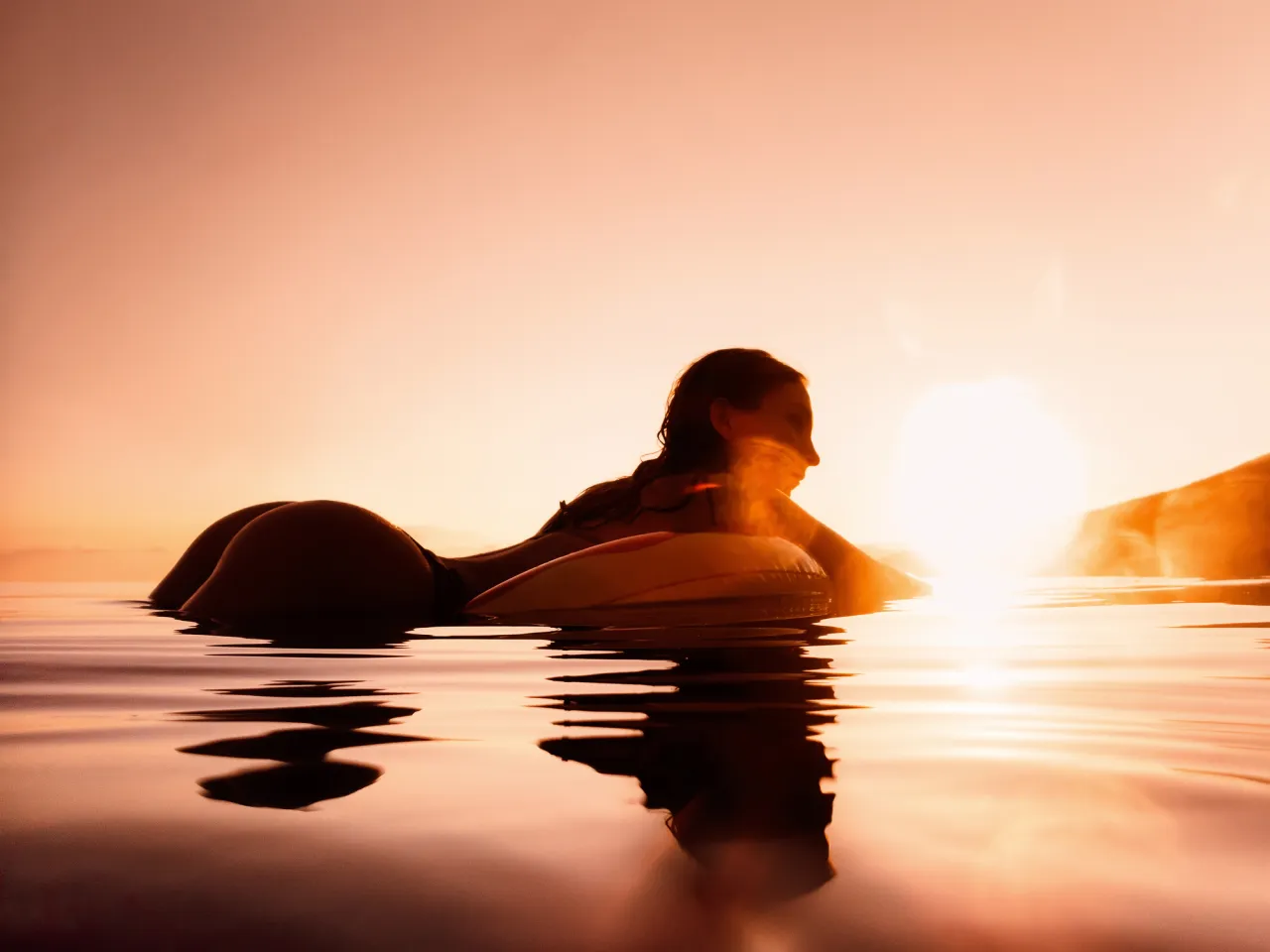 stock photo woman in sea