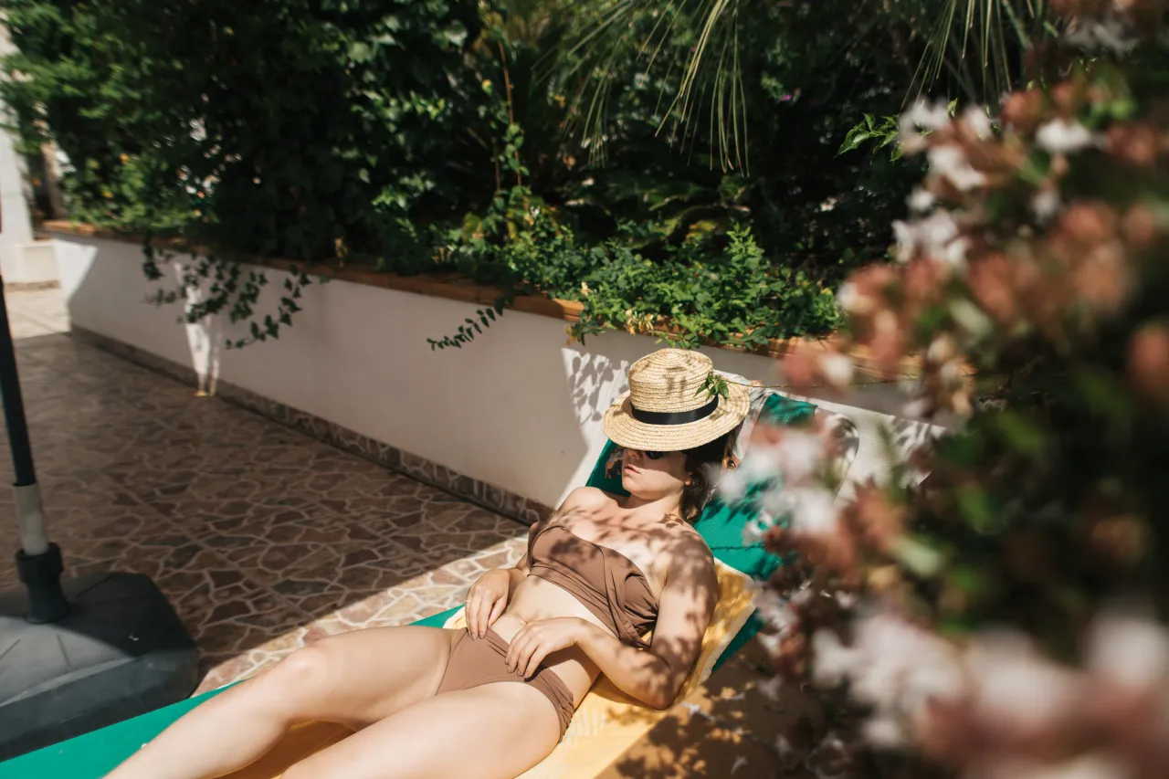 girl sunbathing