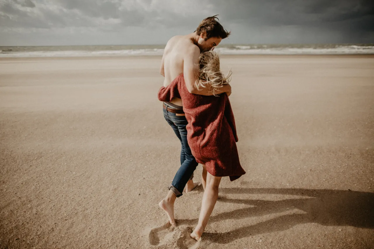 stock photo couple on a walk