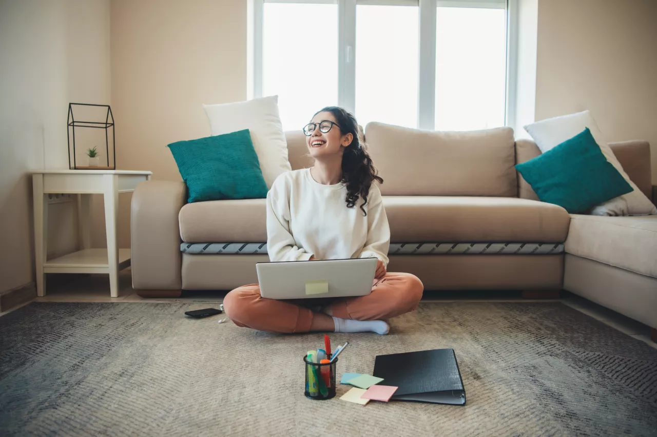 university girl wearing eyeglasses stock image