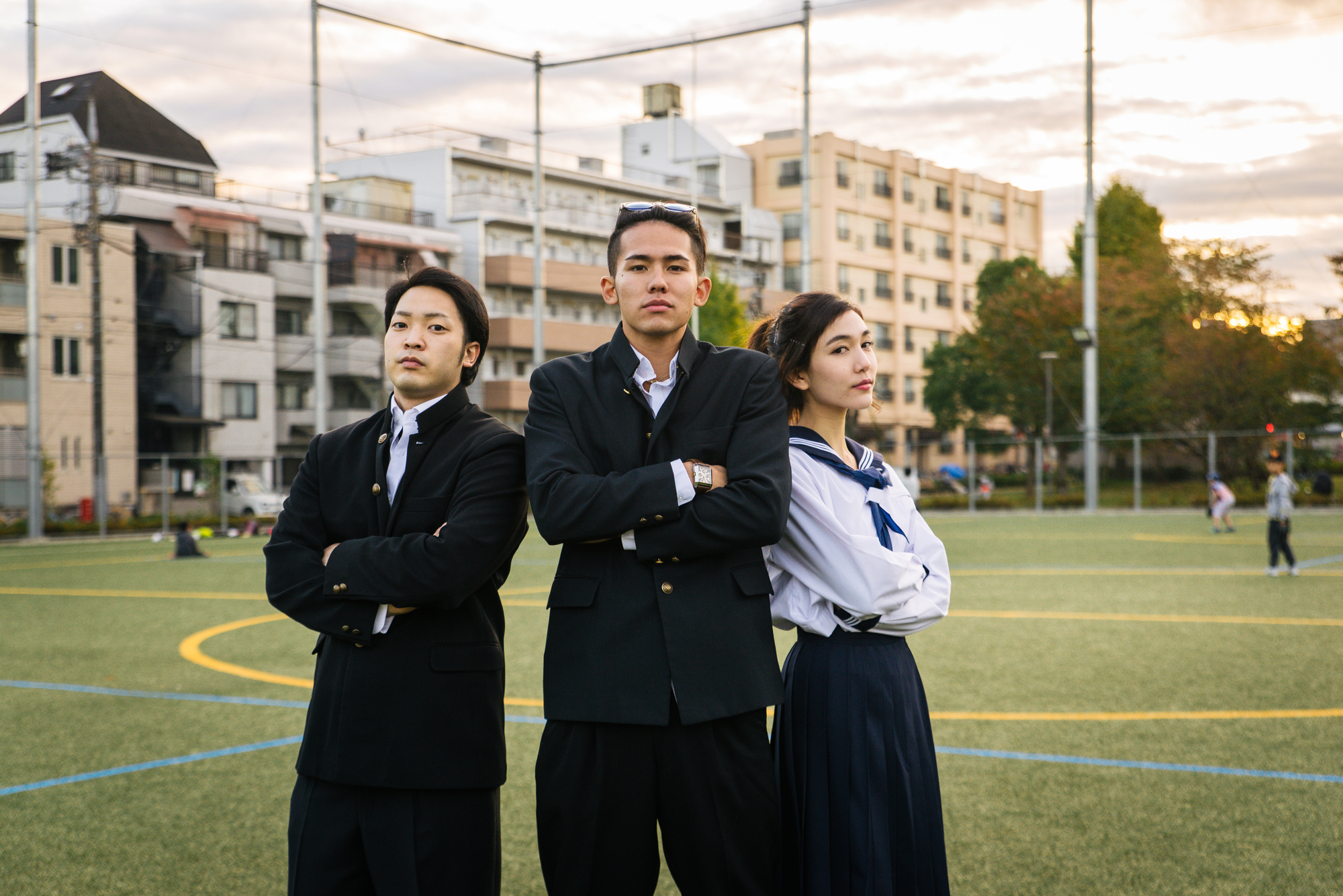 asian students with school uniform stock photo