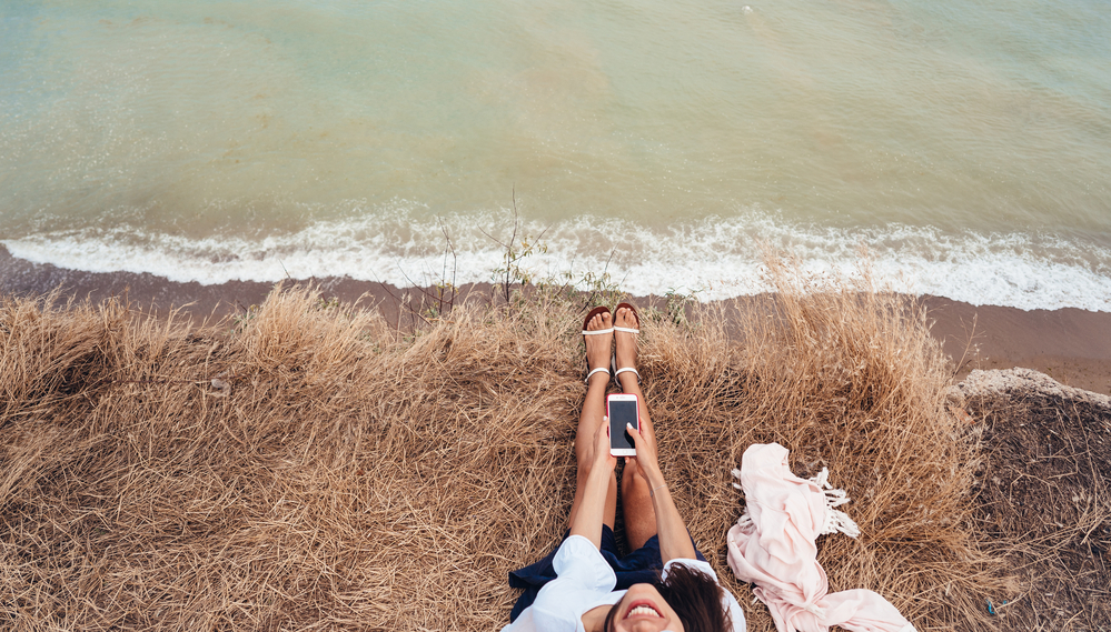 woman sea stock photo