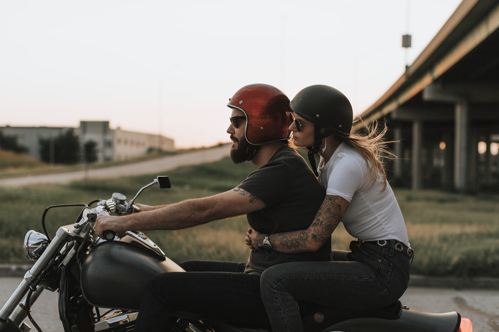 stock photo couple bike riding